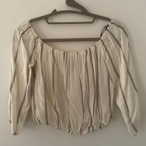 Off White Off the Shoulder Blouse with design